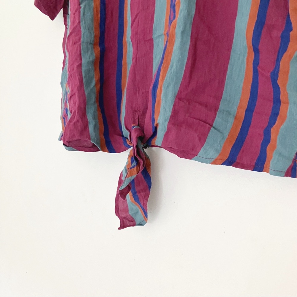 Madewell • Button Back Tie Top in Rosalinda Stripe - Picture 9 of 12